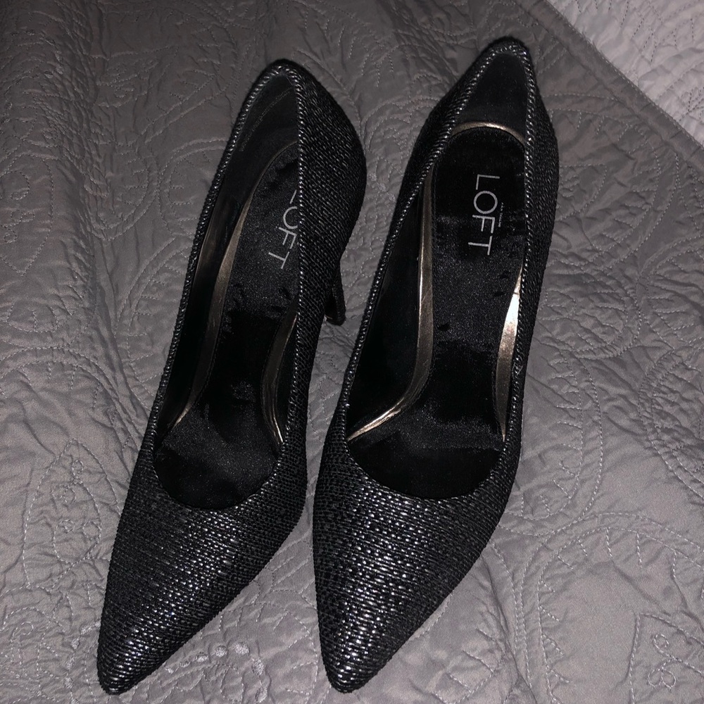 Loft black and silver heels